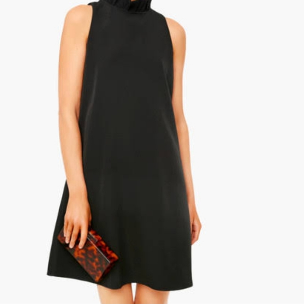 Black straight cut dress halter neck